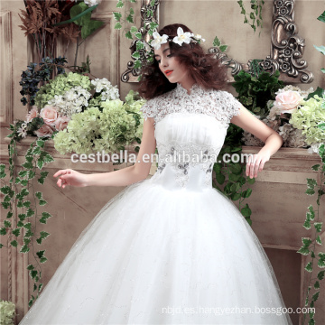 Alta calidad blanco vestidos de novia piso longitud personalizado hacer largo formal nupcial vestidos de novia